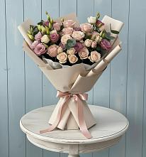 Букет цветов из:  Розы и Лизиантусы в Верхнем Мамоне