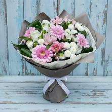 Букет цветов из:  Герберы, Альстромерии и Хризантемы в Верхнем Мамоне