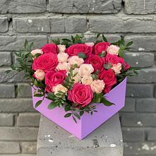 Цветочная композиция из Розы в коробке в Верхнем Мамоне