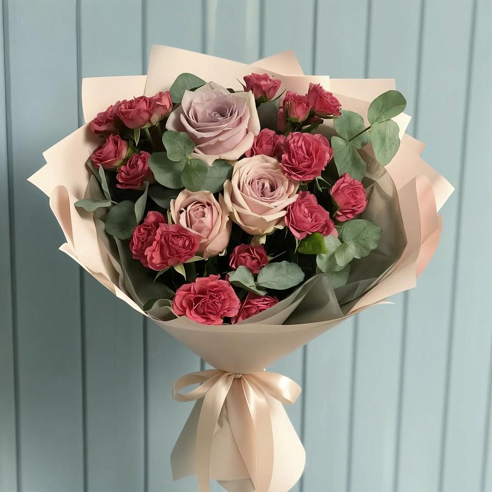 Букет цветов из: Гвоздики и Розы в Верхнем Мамоне
