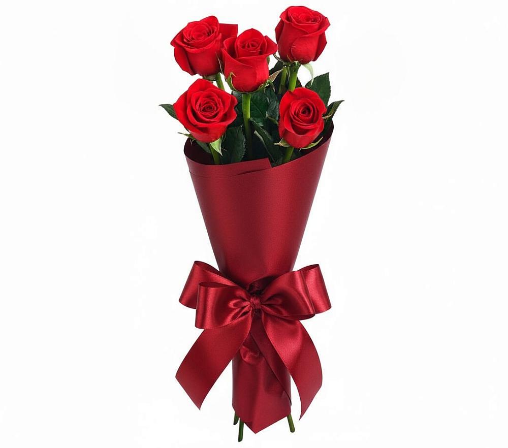 Букет 5 Красных роз Эдлесс Лав в Верхнем Мамоне