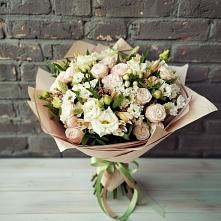 Букет цветов из:  Альстромерии, Розы и Хризантемы в Верхнем Мамоне
