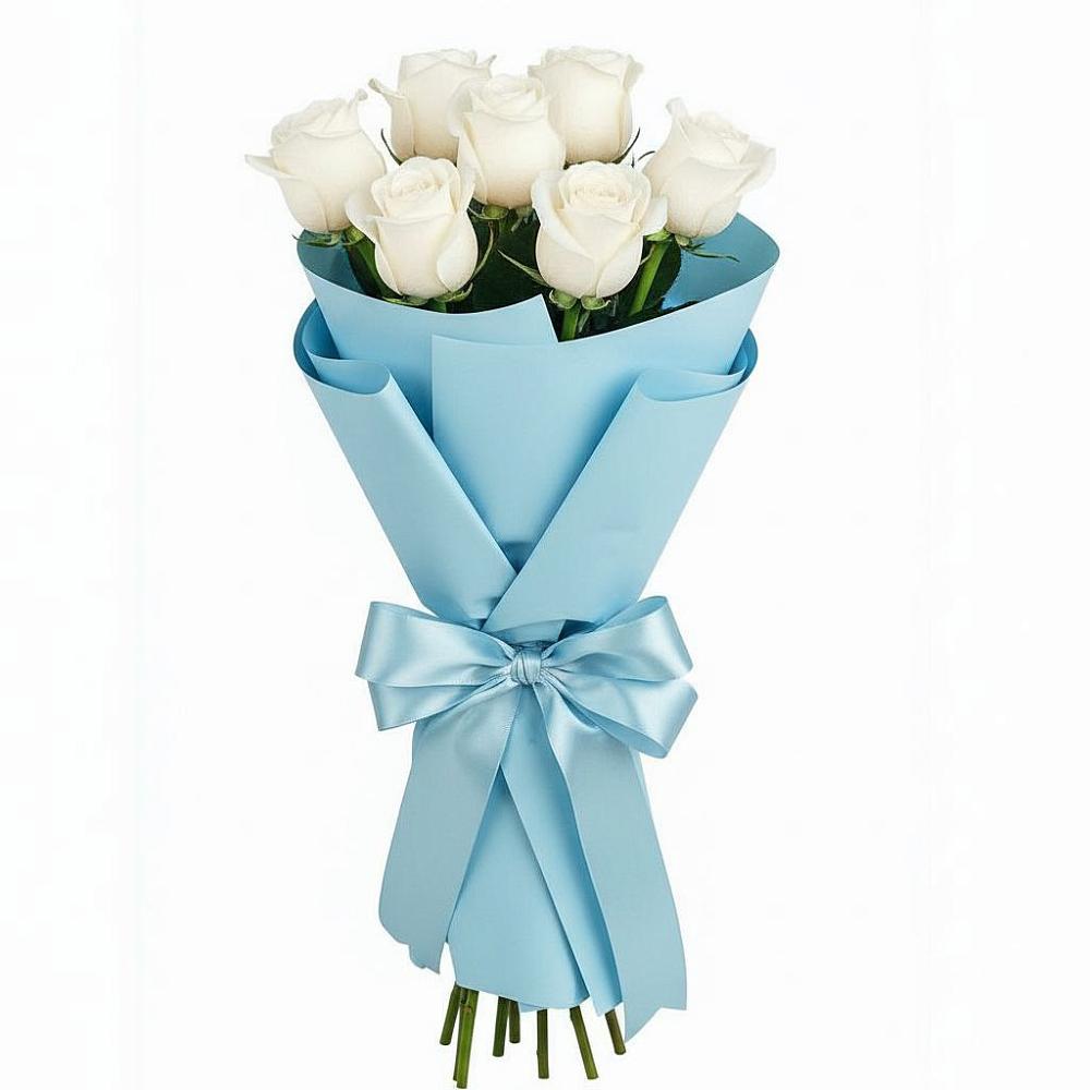 Букет 7 белых роз Проуд в Верхнем Мамоне