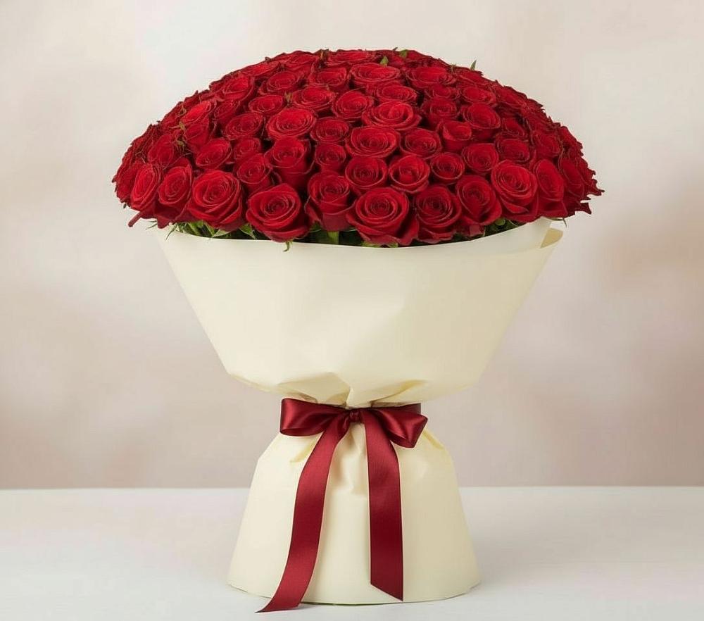 Букет 101 Красная роза Милано в Верхнем Мамоне