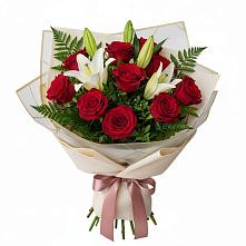 Букет цветов из:  Лилии и Розы в Верхнем Мамоне