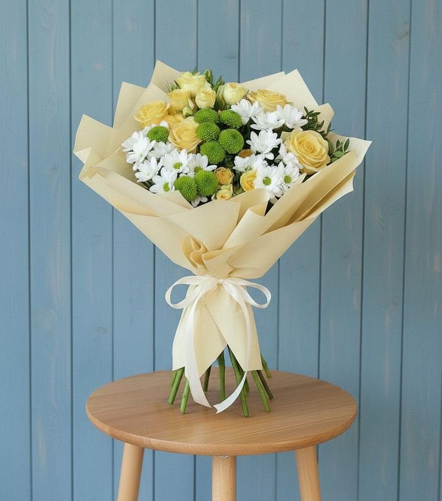 Букет цветов из: Хризантемы и Розы в Верхнем Мамоне