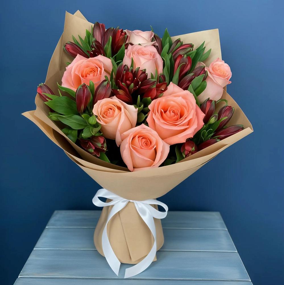 Букет цветов из: Розы и Альстромерии в Верхнем Мамоне