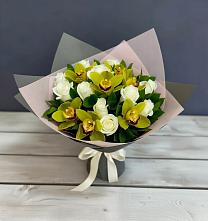 Букет цветов из:  Орхидеи и Розы в Верхнем Мамоне