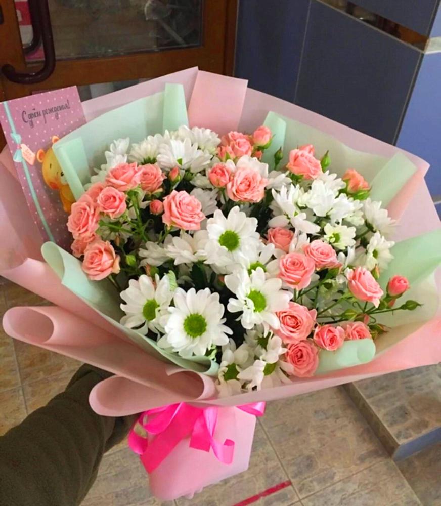 Букет цветов из: Розы и Хризантемы в Верхнем Мамоне