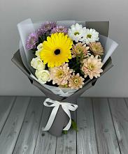 Букет цветов из:  Розы, Герберы и Хризантемы #REPLACE_PRED# Верхнем Мамоне