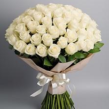 Букет 101 беля роза Белоснежка в Верхнем Мамоне