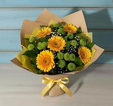 Букет цветов из:  Герберы и Хризантемы в Верхнем Мамоне