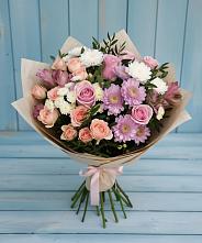 Букет цветов из:  Хризантемы, Розы и Альстромерии #REPLACE_PRED# Верхнем Мамоне