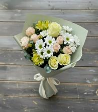 Букет цветов из:  Альстромерии, Розы и Хризантемы в Верхнем Мамоне
