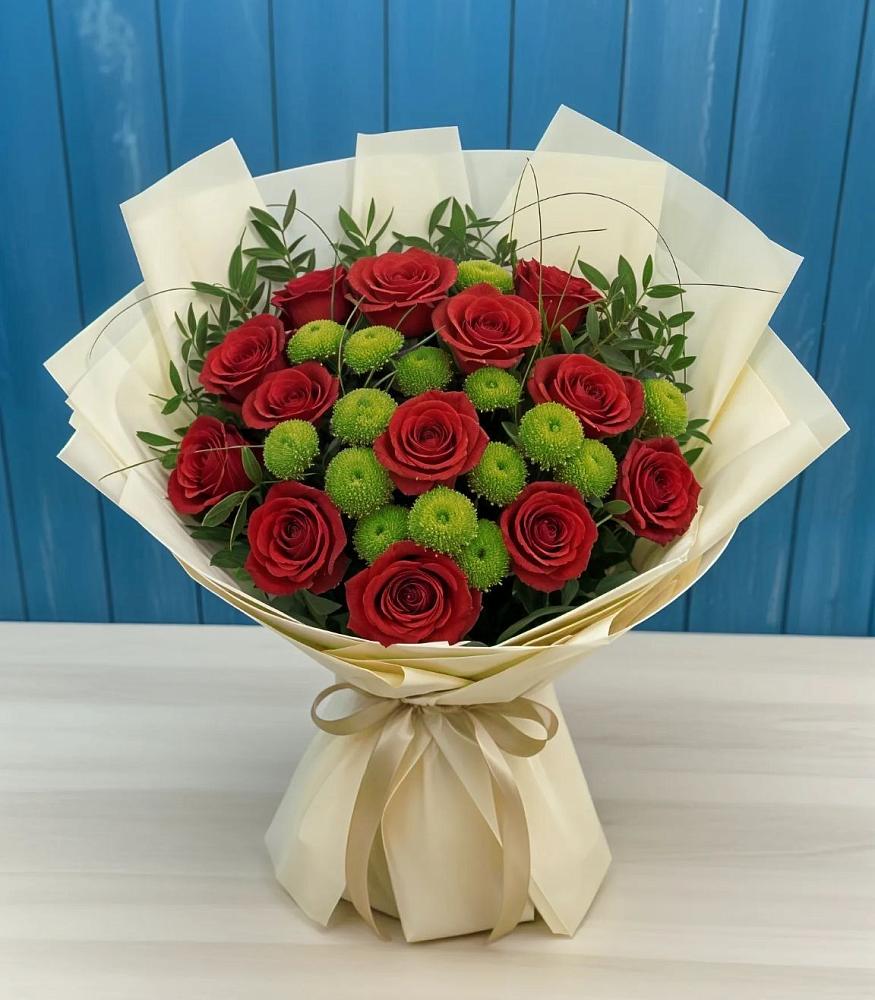 Букет цветов из: Розы и Хризантемы в Верхнем Мамоне