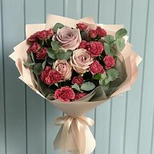 Букет цветов из:  Гвоздики и Розы #REPLACE_PRED# Верхнем Мамоне